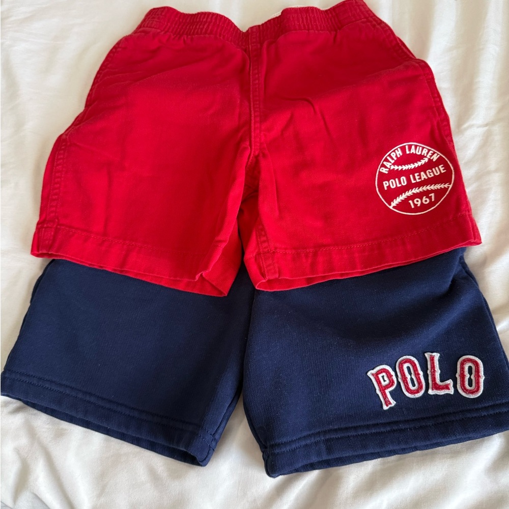 Ralph Lauren Kids Red and Navy Shorts 2pc bundle